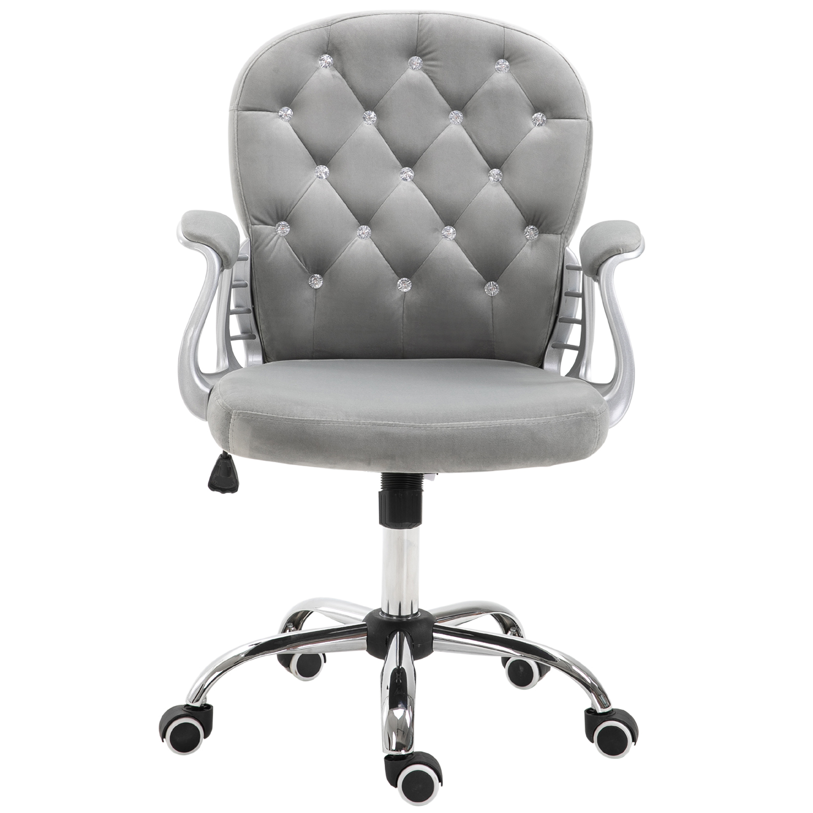 Diamante Tufted Velour Office Chair Padded Ergonomic 360° Swivel Base 5